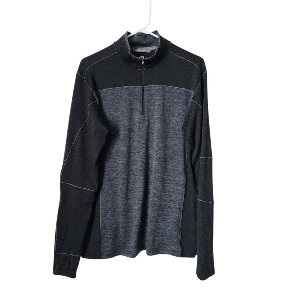 KUHL Ryzer Colorblock 1/4 Zip Pullover Gorpcore Hiking Fleece Base layer grey L